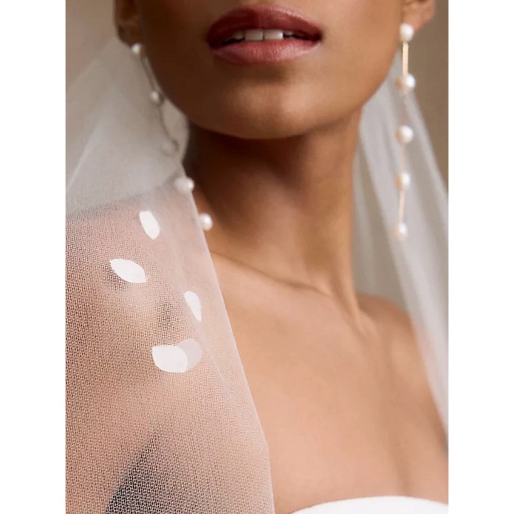 Ettika Anthropologie Dripping Pearl Delicate Drop Earrings Wedding Bridal
